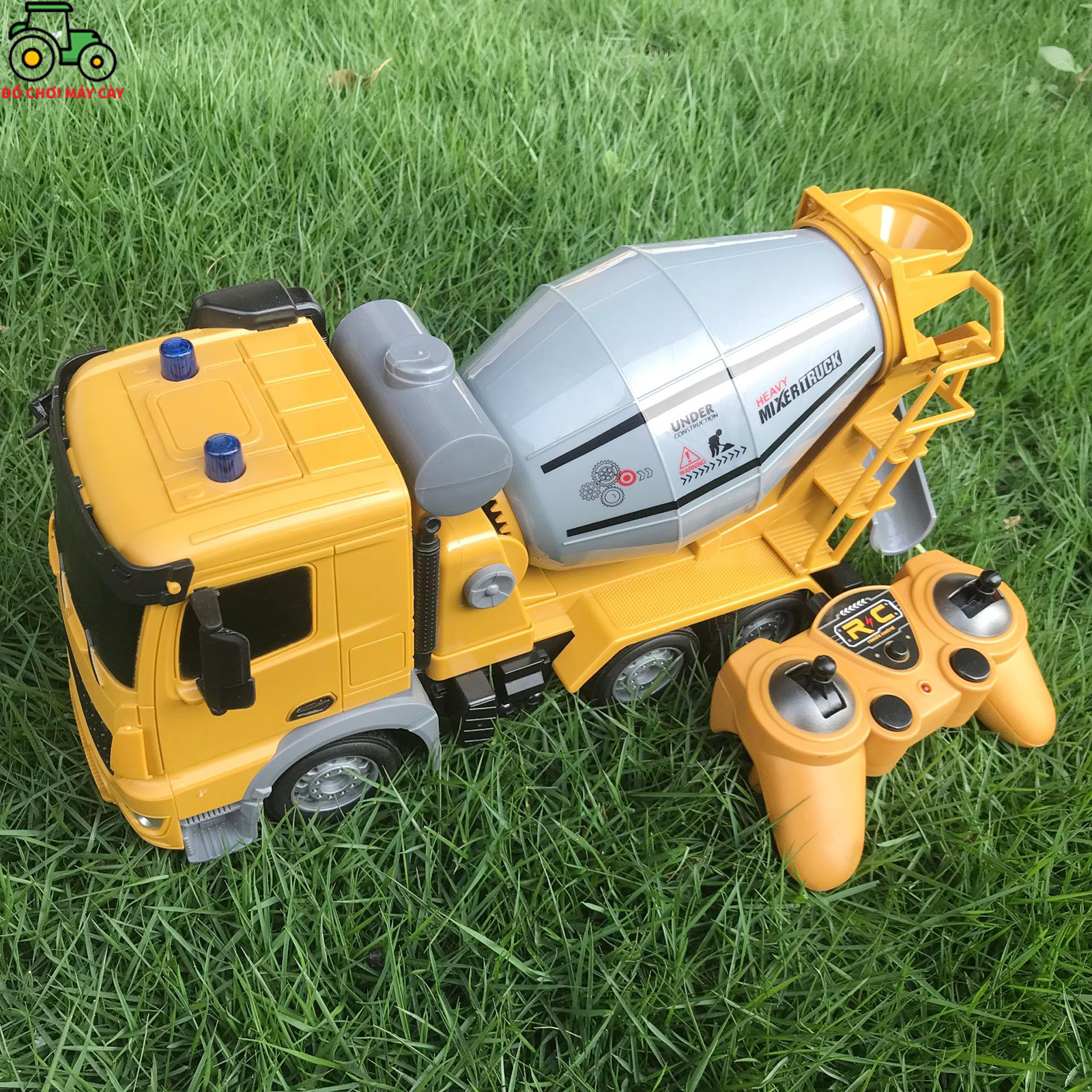 Xe trộn bê tông – Điều khiển từ xa 6 kênh, có giảm sốc, đèn pha, lốp cao su; xe công trình; xe bồn; MCT17