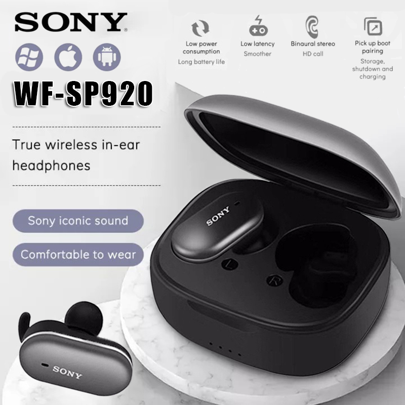 Tai nghe Bluetooth Sony WF-SP920 Tai nghe Bluetooth TWS Tai nghe không dây Earbud Khử tiếng ồn với Hộp sạc