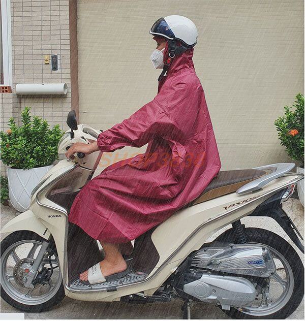 [HCM]Áo Mưa Bít Vải Dù 1m6 Không Thấm Nước ( Lựa Màu ) ( Không Xẻ Tà )