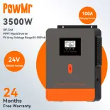 PowMr 3.5KW Biến tần năng lượng mặt trời lai 230Vac tích hợp 100A MPPT Bộ điều khiển sạc năng lượng mặt trời Điện áp khởi động PV 55Voc 50/60Hz Biến tần sóng sin tinh khiết tự động