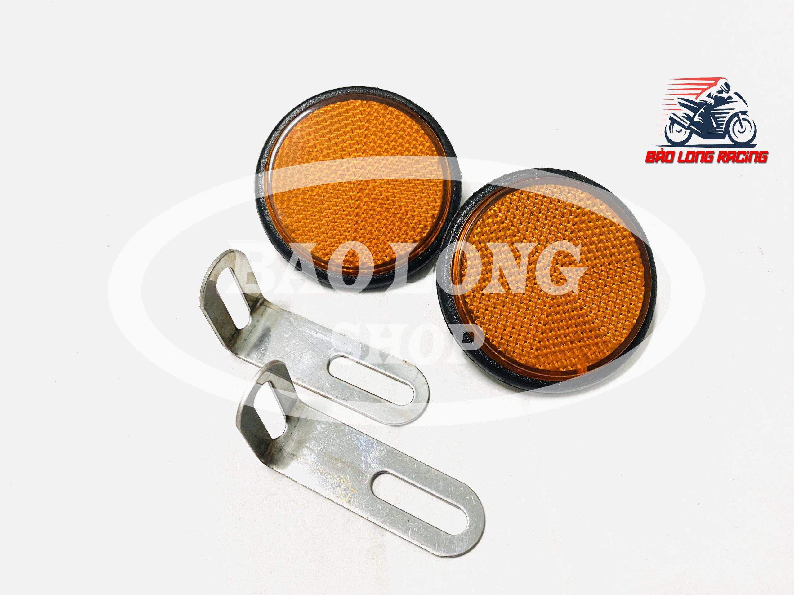 Mắt Mèo Phản Quang gắn mọi loại xe máy (màu Vàng) Sau pass INOX