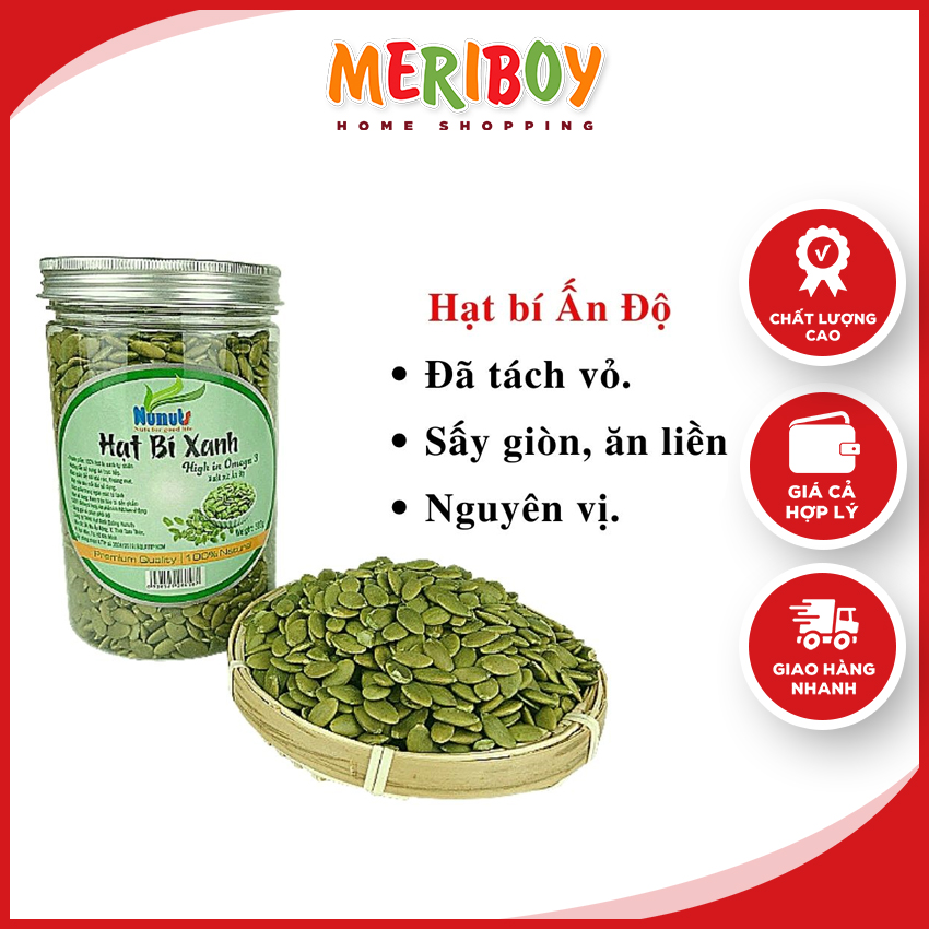 [FREESHIP] Hạt bí xanh nhập khẫu ấn độ đã tách vỏ N28 Bổ sung năng lượng cho cơ thể, tốt cho tim mạch, tăng cường hệ miễn dịch - MERIBOY