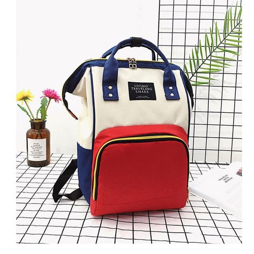 Balo Bỉm Sữa Đa Năng Cho Mẹ Và Bé- balo du lịch cho mẹ và bé có ngăn giữ nhiệt tiện dụng khoa học- Balo bỉm sữa đa năng cho mẹ và bé Chất liệu vải PE (tổng hợp) bền, chất dày vừa phải, chống thấm nước-  shop 86