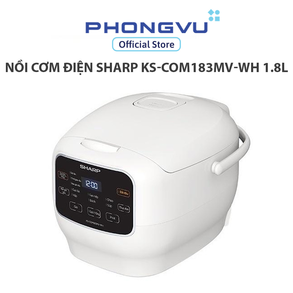 Nồi cơm điện tử SHARP 1.8L KS-COM183MV-WH - Bảo hành 12 tháng