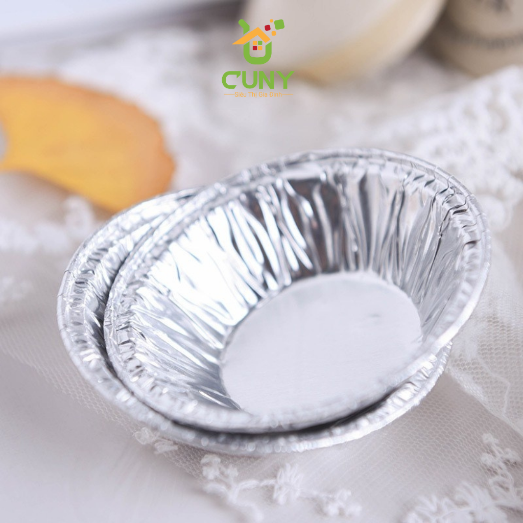 Set 100 Khuôn giấy bạc  CUNY Làm Bánh Tart, Nướng Hàu, Bánh Cupcake Bằng Lá Nhôm Tiện Dụng