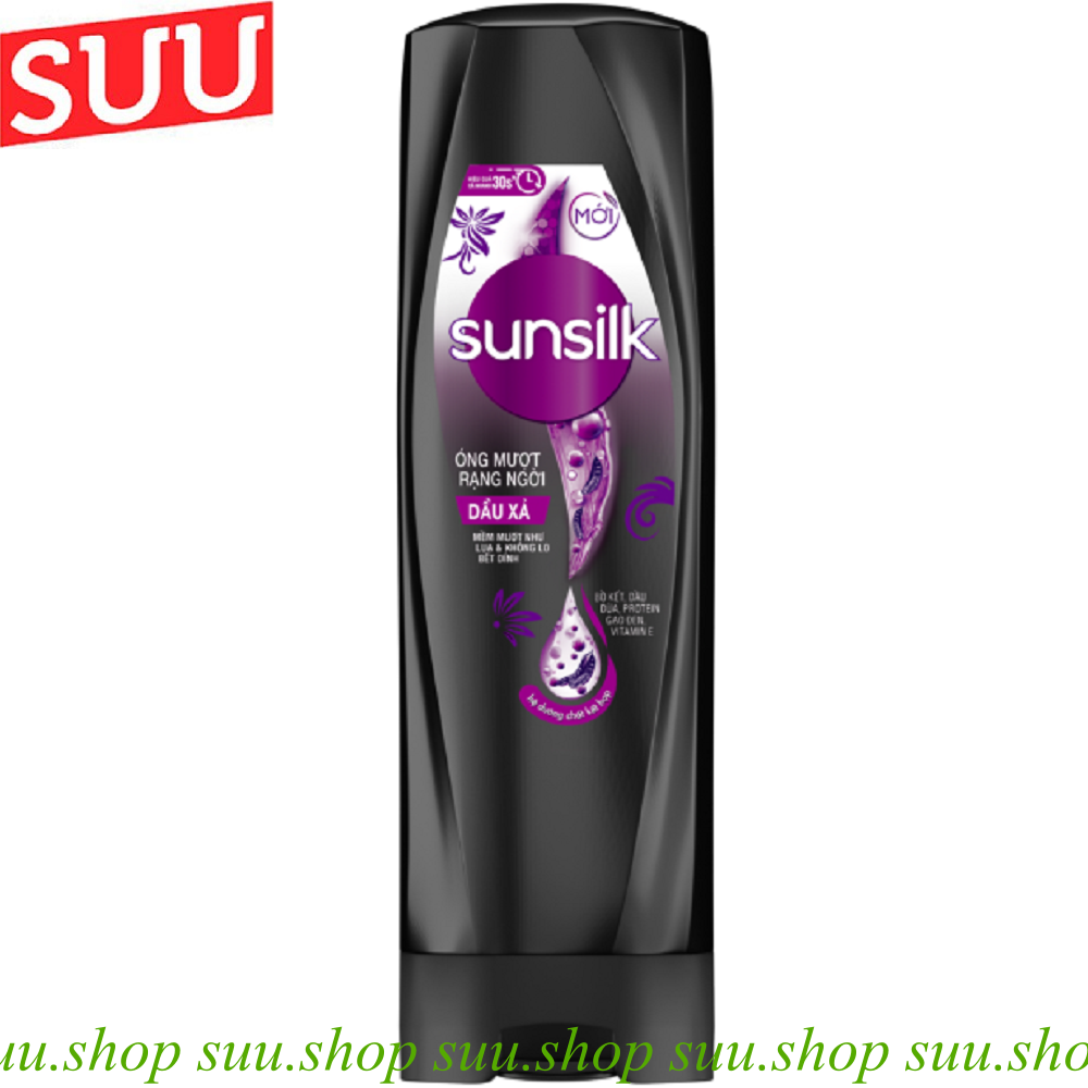 Dầu Xả Tóc 327ml Sunsilk Óng Mượt Rạng Ngời màu đen