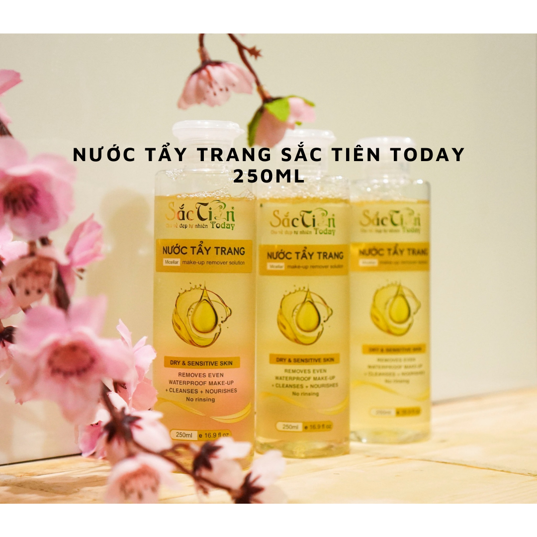 Nước tẩy trang cho da dầu mụn không cồn Sắc Tiên Today 250ml làm sạch bụi bẩn và lớp tẩy trang, thu nhỏ và se khít lỗ chân lông công nghệ Hàn Quốc
