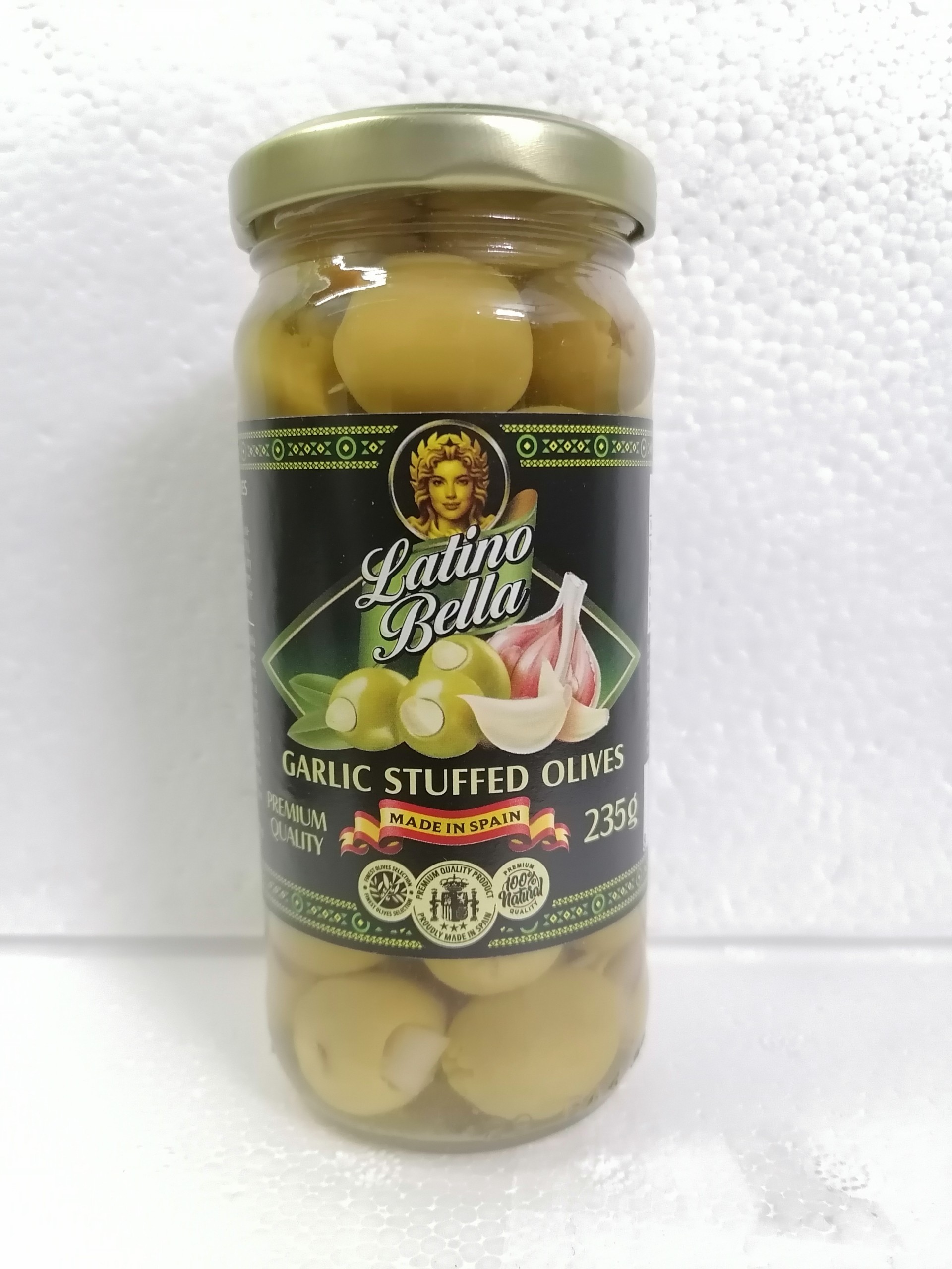 Quả oliu nhân tỏi latino bella 235gr