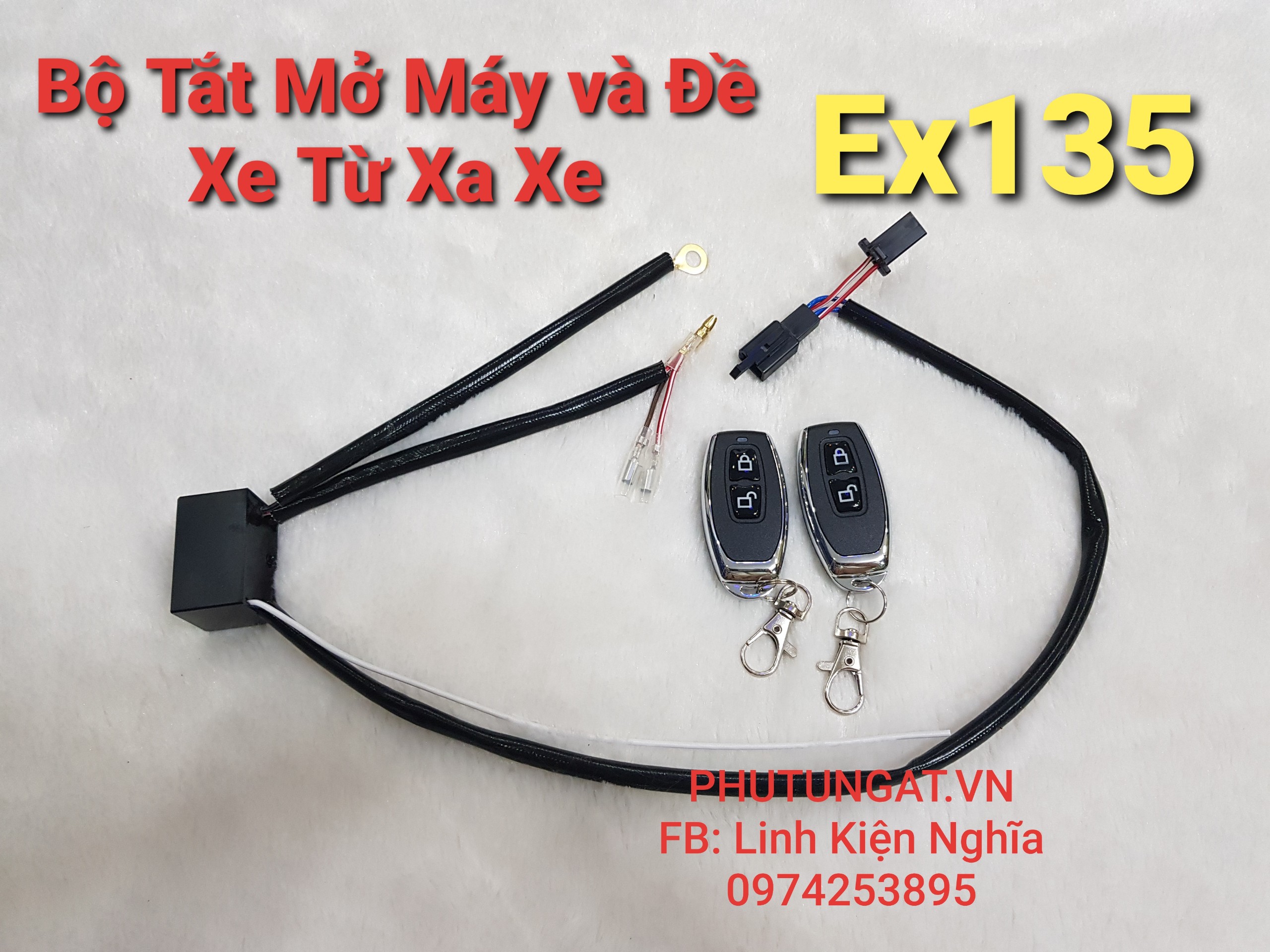 Bộ mạch tắt mở máy và đề xe từ xa xe ex135 ex150 ex155