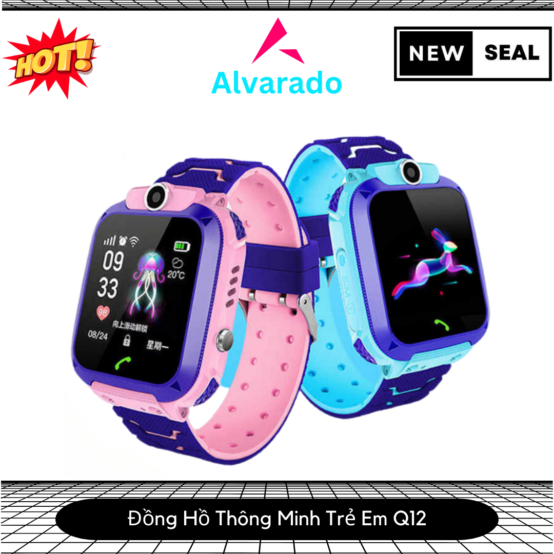Đồng hồ định vị trẻ em q12 , đồng hồ thông minh smart watch kids q12 , cho trẻ em.lắp sim,nghe gọi 2 chiều,chống nước,camera chụp hình .