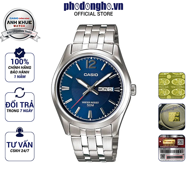Đồng hồ nam dây kim loại casio anh khuê mtp-1335d-2avdf