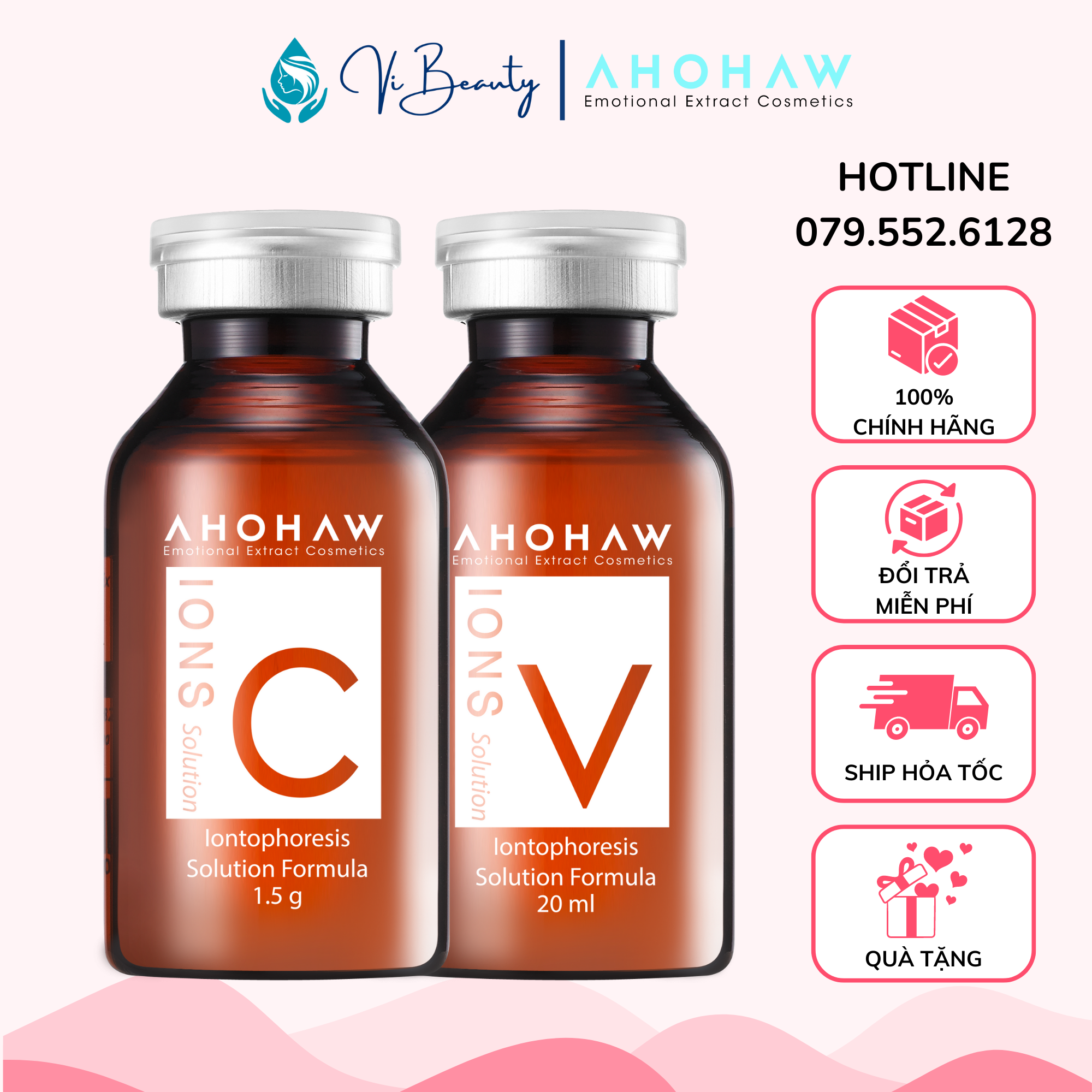 Combo Dưỡng Trắng Cấp Tốc AHOHAW Vitamin Ions C & Ions V