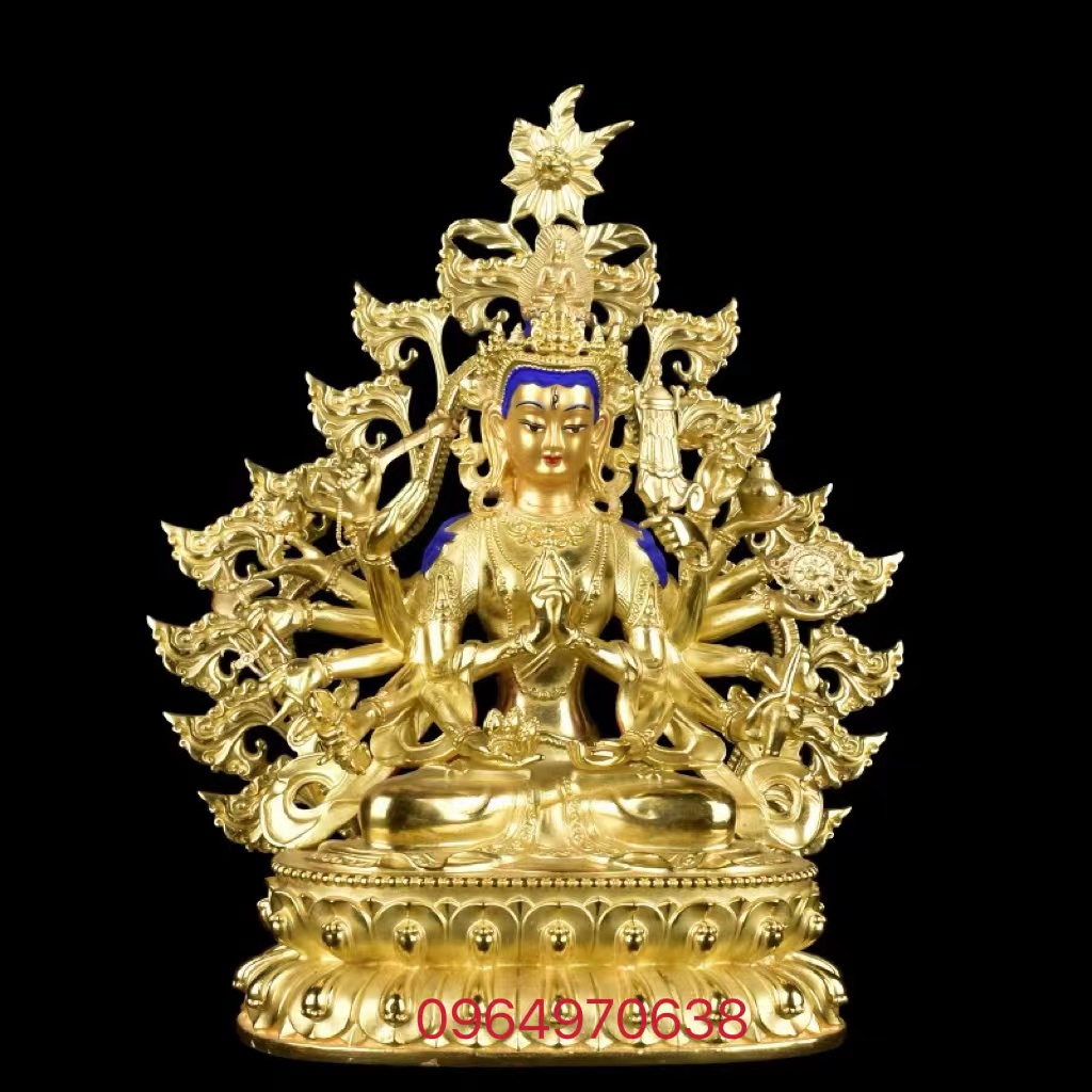Tượng đồng tây tạng - chuẩn đề phật mẫu 26cm
