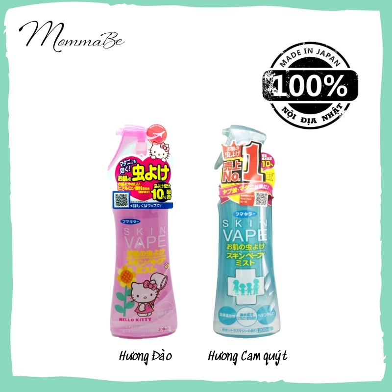 Xịt chống muỗi cho trẻ em skin vape từ 6 tháng tuổi - nội địa nhật