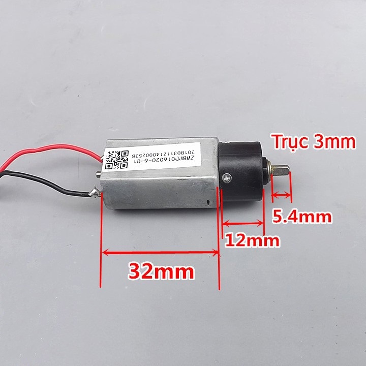 Động cơ mô tơ giảm tốc mini 180 tốc độ cao1300 vòng/phút - 3.7V