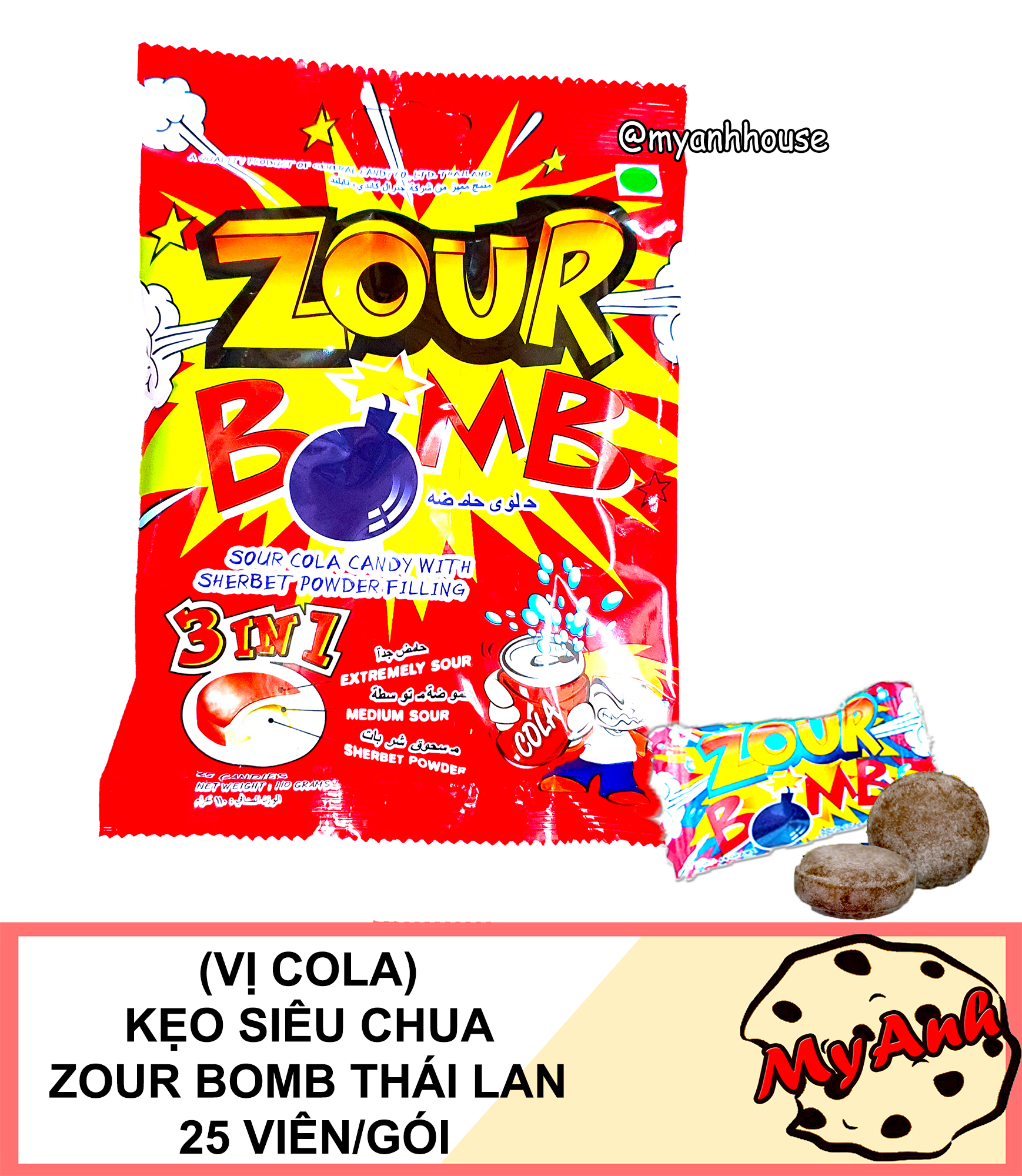 Kẹo siêu chua zour bomb 110g date t4/2021