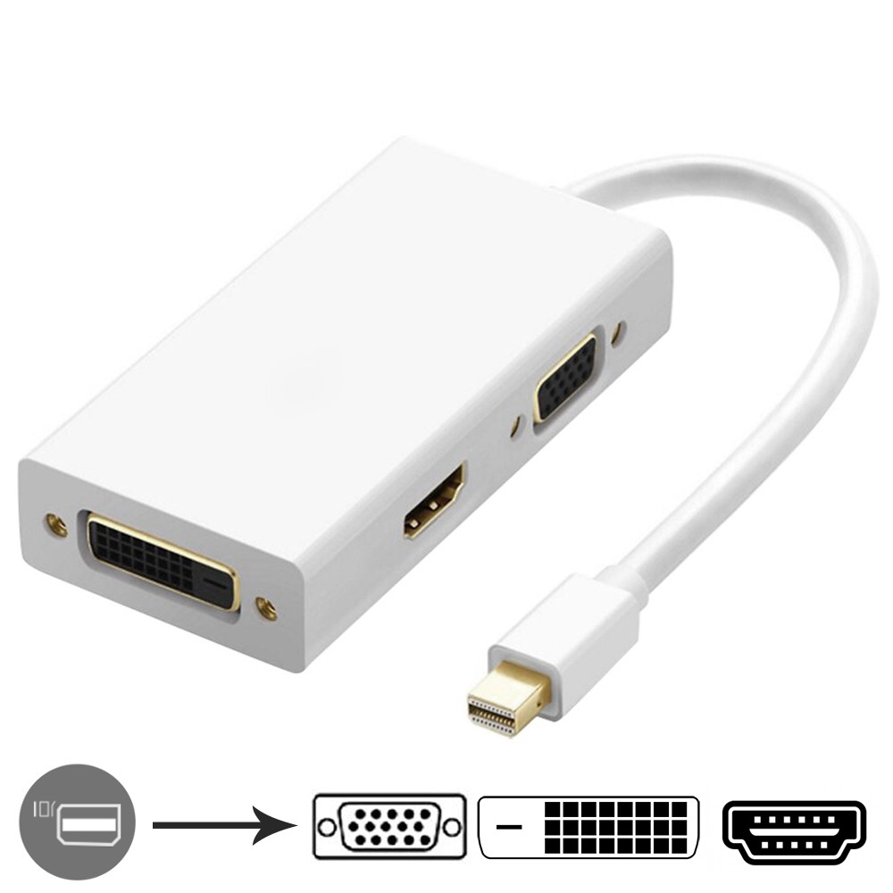Cáp chuyển mini displayport ra hdmi/ vga/ dvi - mdvt24 cho laptop