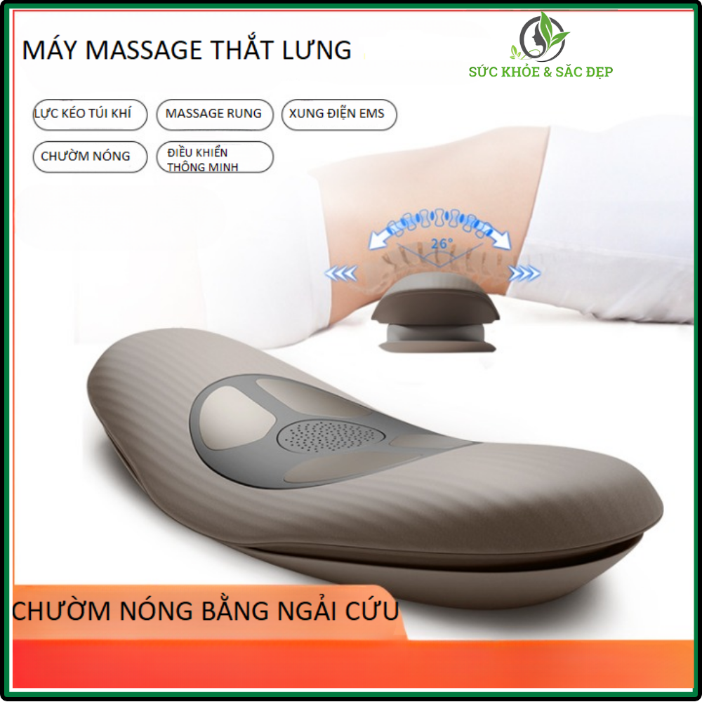 Máy massage thắt lưng ,máy kéo giãn cột sống , thiết bị trị liệu đa năng có công dụng xoa bóp, thư giãn, làm nóng lưng