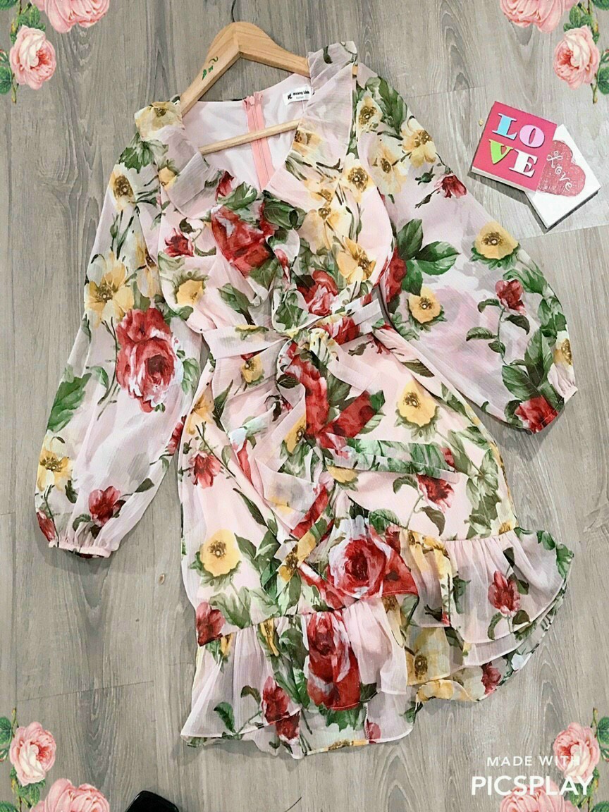 Váy maxi, đầm suông dáng maxi họa tiết thổ cẩm cố yếm, đầm maxi dài qua gối cổ chéo, dáng rộng, 2 kiểu mặc đi biển cực xinh nhé. HL40