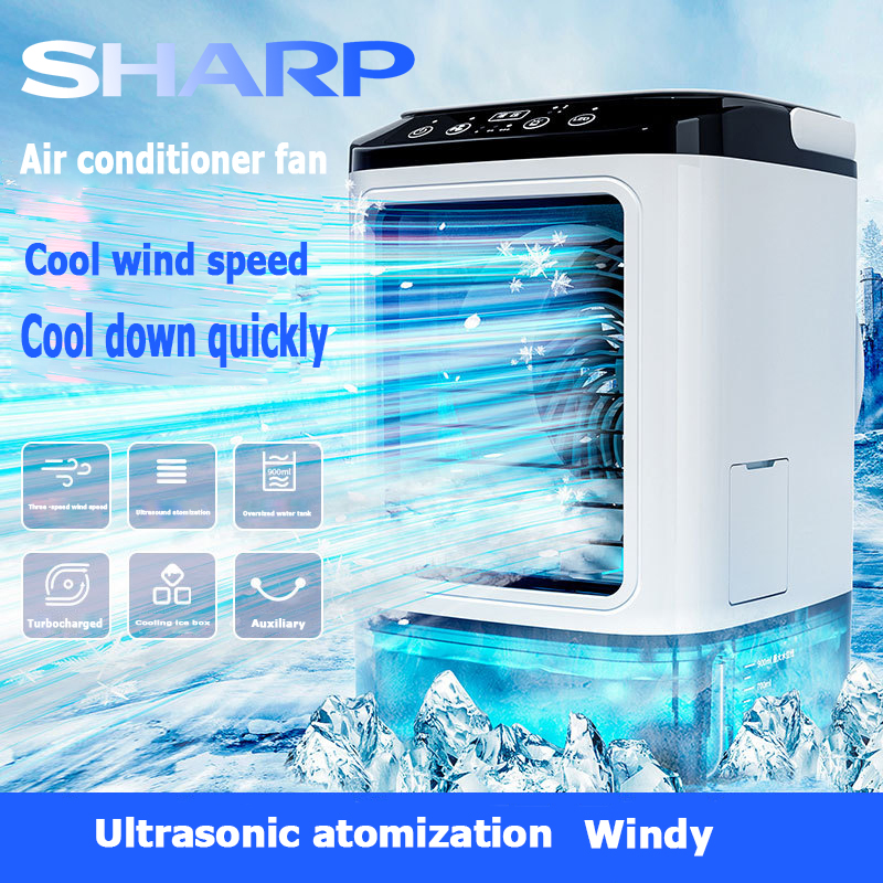Sharp Quạt phun sương mini - quạt phun sương,Bể nước lớn 900ml - làm mát nhanh - giữ ẩm không khí, quạt điều hòa phun sương độ ồn thấp dễ dàng sử dụng