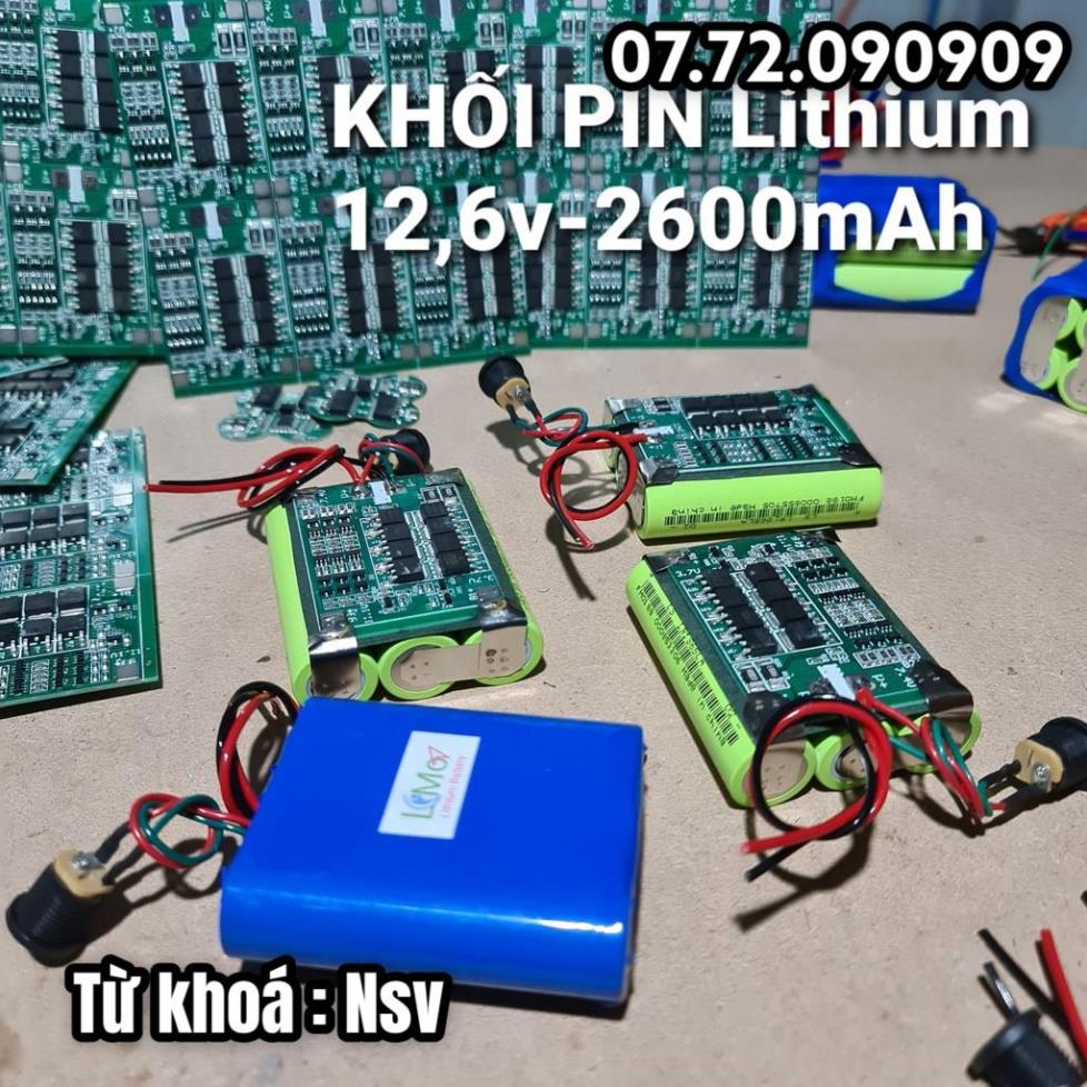 Nsv sl. khối pin lithium 3s - 12,6v 2600mah . . pin mới, dòng xả cao - limo