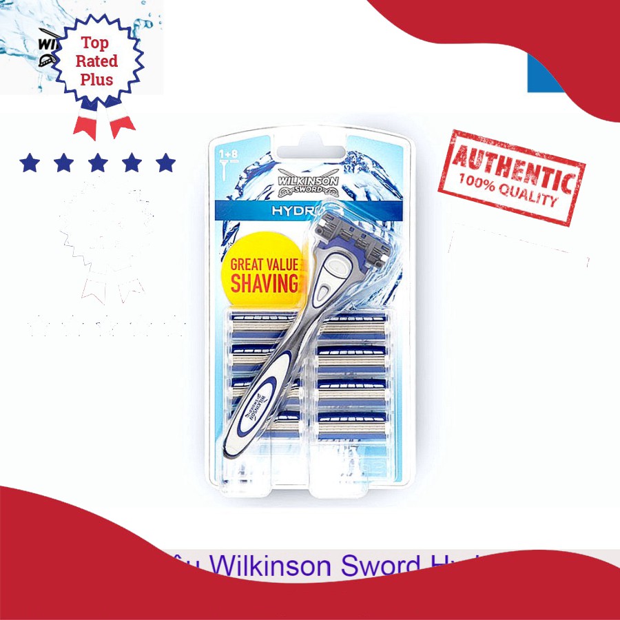 Dao cạo râu wilkinson sword hydro 3 cho nam, 1 + 8 pcs