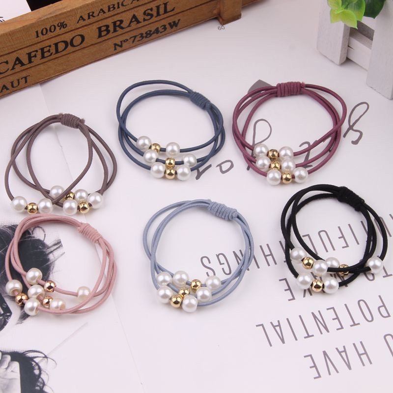 Combo 5 Dây cột tóc hạt trai dễ thương