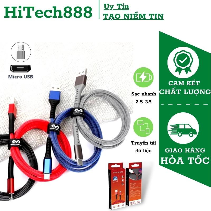 [Sạc 2.5A] Dây Sạc ZTC37 - Cáp sạc cổng Micro USB Dùng cho các dòng máy androi samsung, oppo, xiaomi..., bện dù siêu bền dài 1met