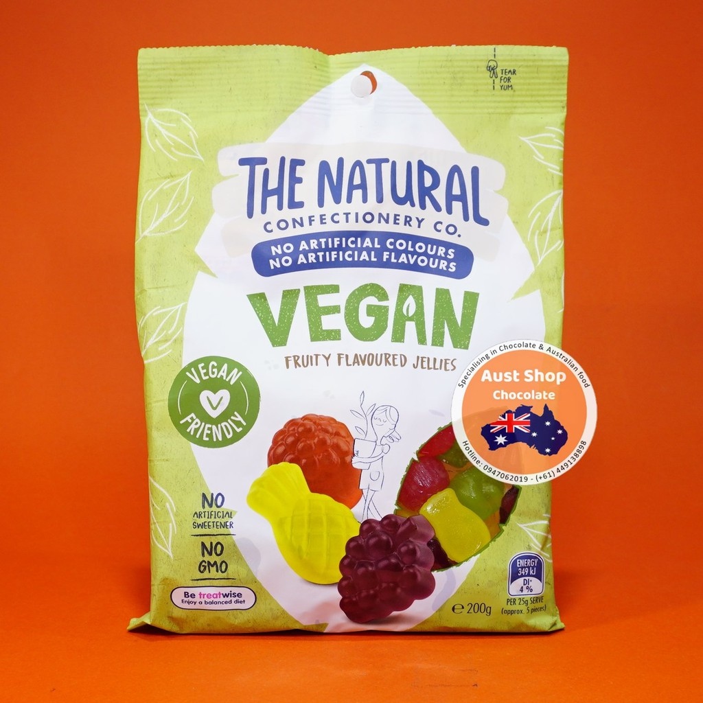 Kẹo dẻo vị trái cây The Natural Confectionery Co. VEGAN Fruity Flavoured Lollies 200g Halal - OZ - Aust Shop Chocolate