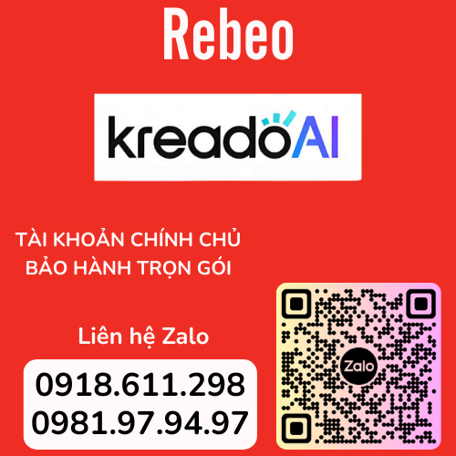 Tài khoản Chính Chủ Phần Mềm Kreado AI 1 Tháng - REBEO Shop