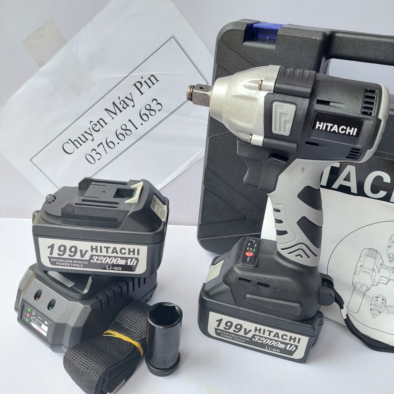 Máy Siết Bulong Hitachi 199v Không Chổi Than