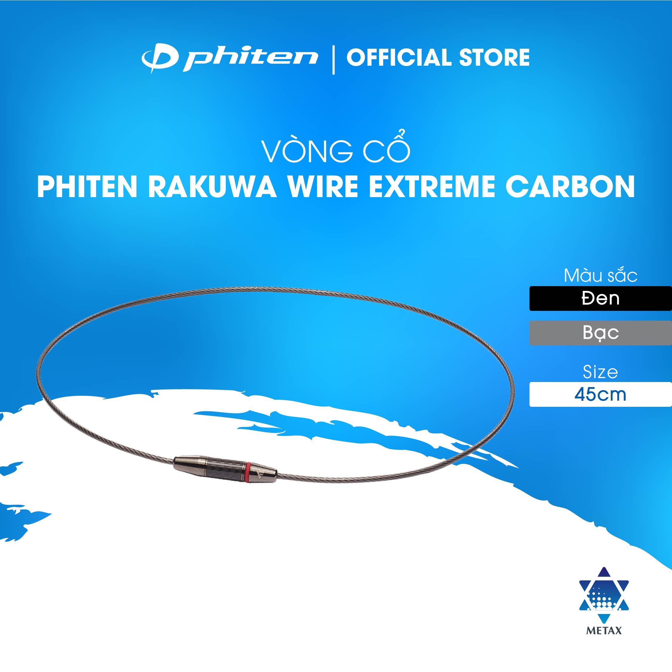 Vòng Cổ Phiten Rakuwa Necklace Wire Extreme Carbon