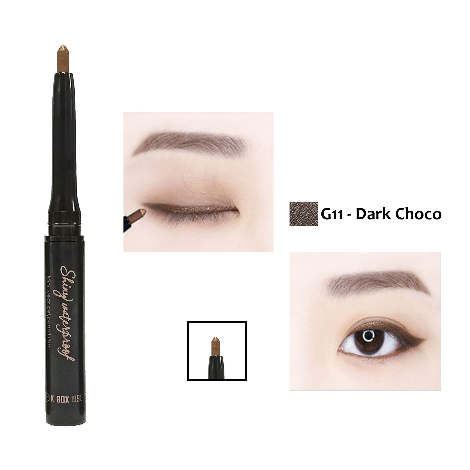 Chì Kẻ Mắt Shiny Waterproof Mini Wear Gel Pencil Liner - G11 Dark Choco