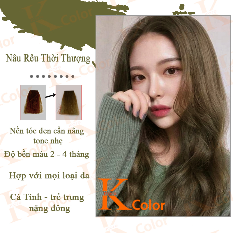 Thuốc nhuộm tóc màu Nâu Rêu Thời Thượng kcolor