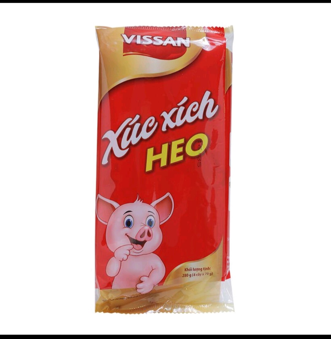 Xúc Xích Heo Vissan gói Lớn 280g ( 4 cây x 70g).