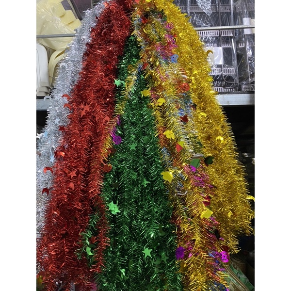 5 Dây kim tuyến trang trí noel, ngày tết - dây kim tuyến loại đẹp dài 1m3