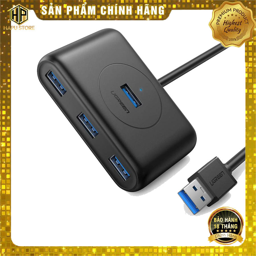 Bộ chia 4 cổng usb 3.0 ugreen 20291 dài 1m chính hãng - hapustore
