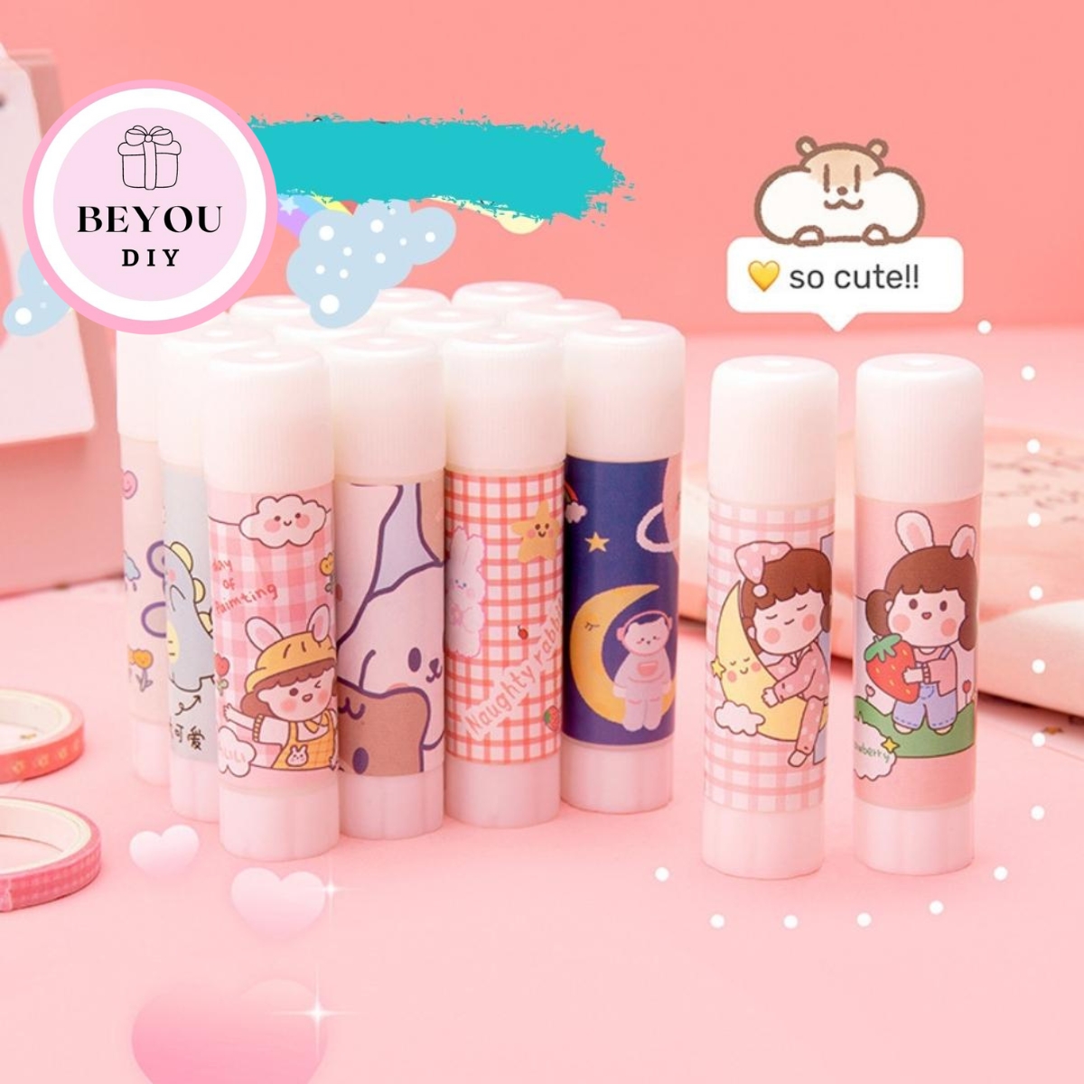 Hồ dán giấy, keo dán giấy học sinh cute - beyou