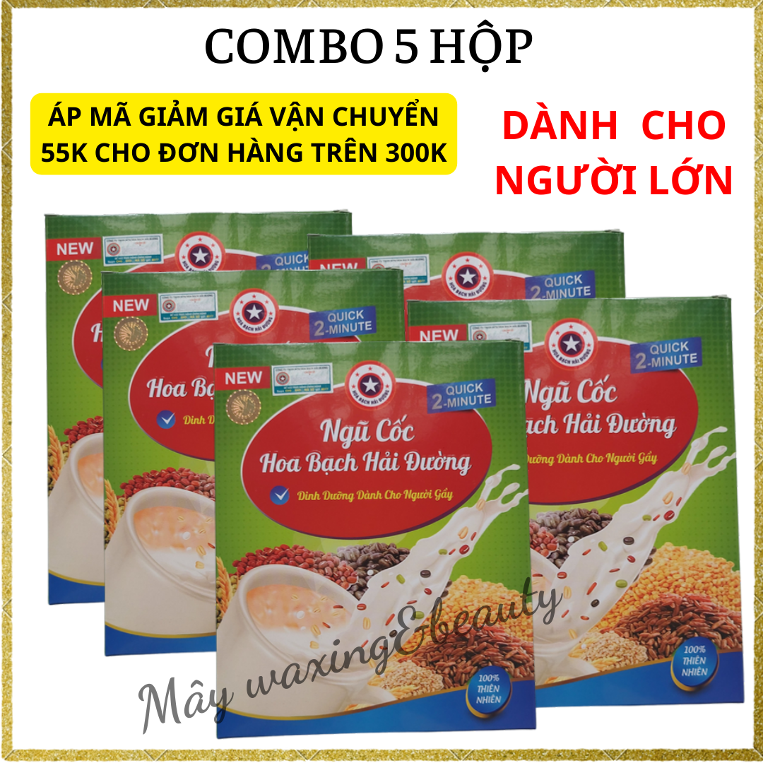 COMBO 5 bột ngũ cốc tăng cân HOA  BẠCH HẢI ĐƯỜNG date mới