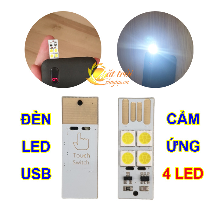 Đèn 4 led siêu mỏng cảm ứng cắm cổng usb