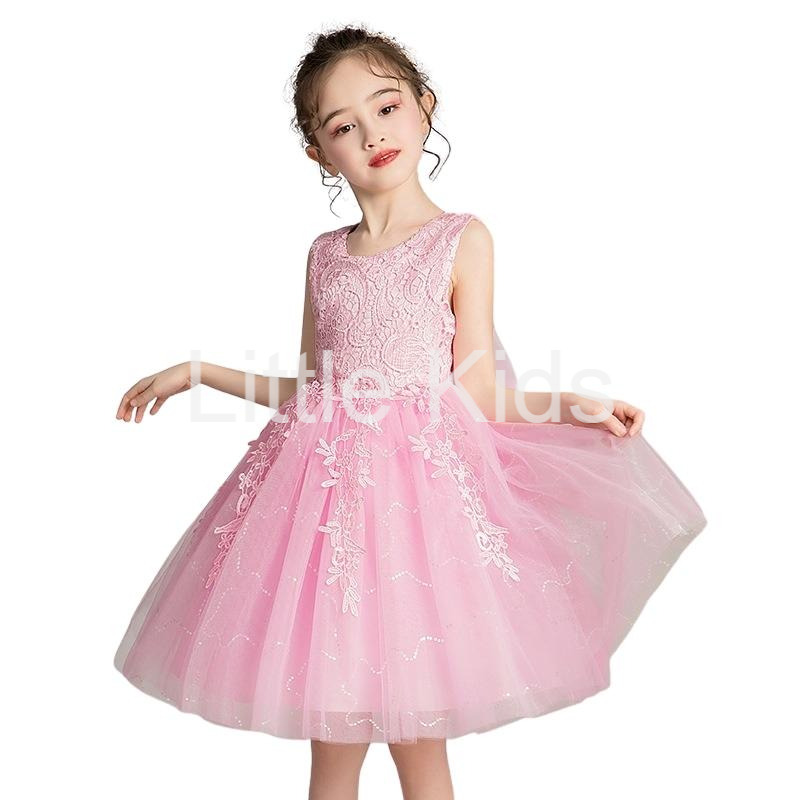 Váy đầm bé gái dễ thương, đầm công chúa váy lưới bồng bềnh dự tiệc cho bé màu hồng