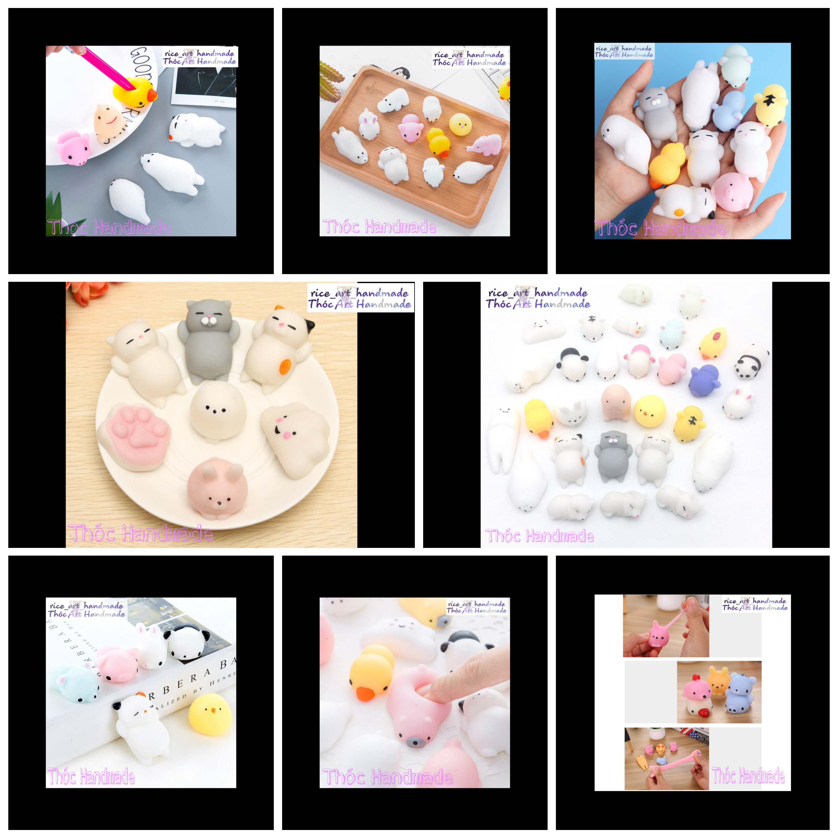[Thóc Handmade] Squishy mochi thú dẻo mini đa chức năng hỗ trợ giảm stress