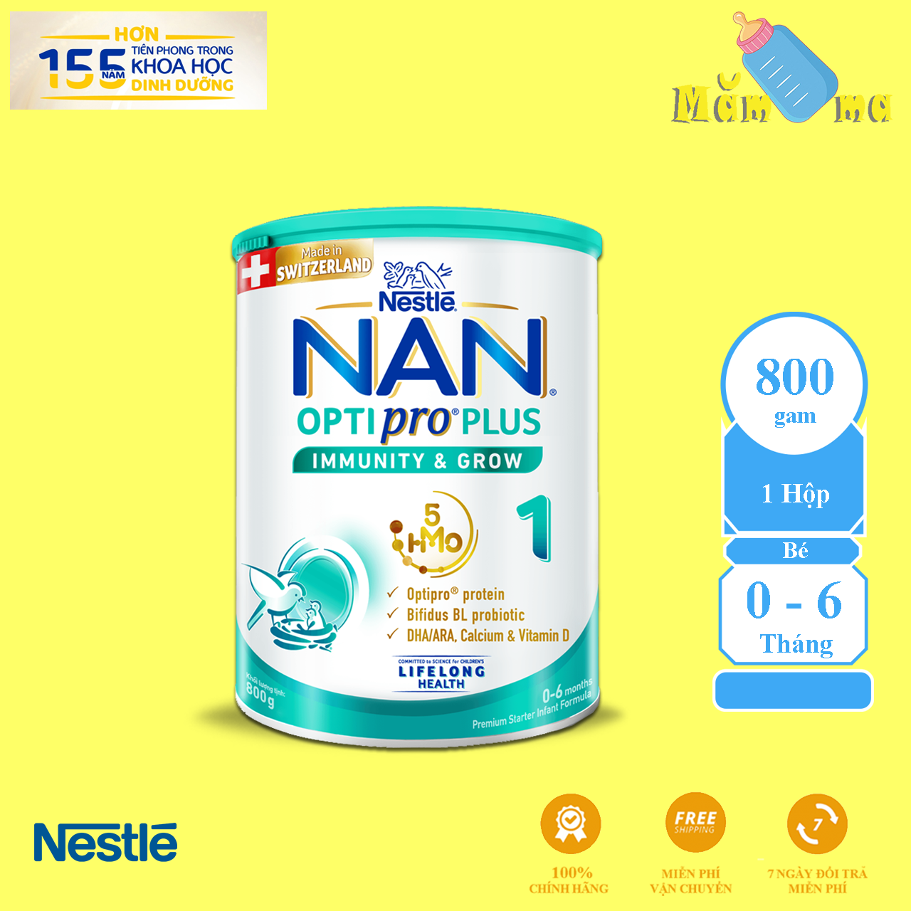 Sữa Bột NAN Optipro Plus số 1 cho trẻ từ 0 - 6 tháng tuổi - Tiêu hóa khỏe