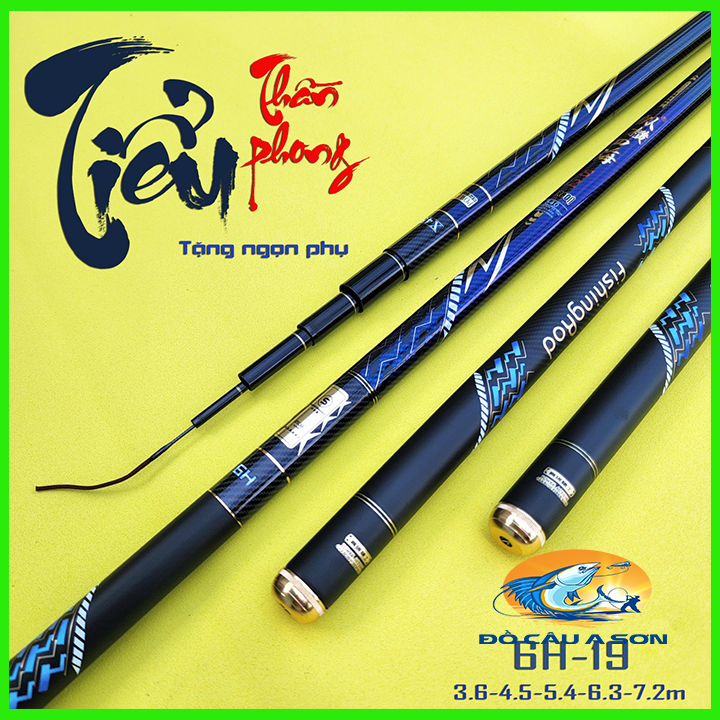 Cần câu tay tiểu thuần phong 6h phân bổ lực 19i, cần câu đơn đài carbon xoắn toàn thân cao cấp cd-24