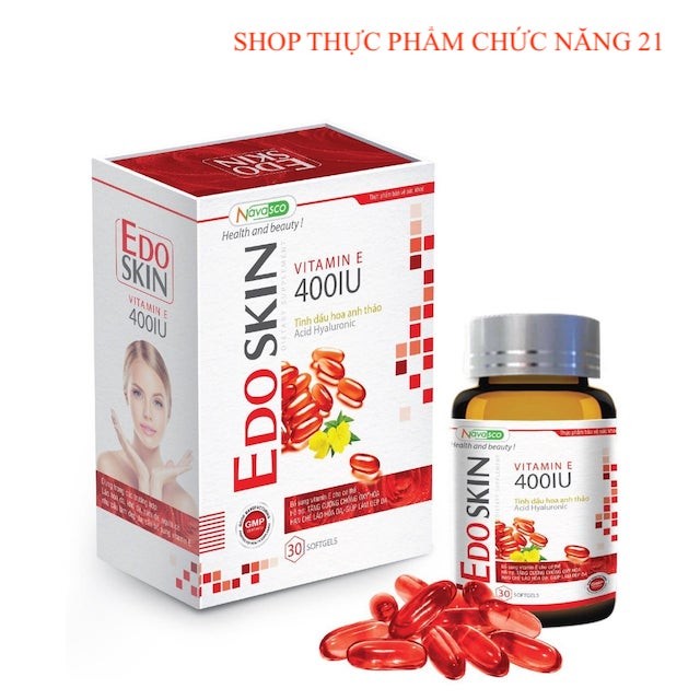 Viên vitamin e đỏ edoskin - hỗ trợ chống oxy hoá, hạn chế lão hoá da. ,