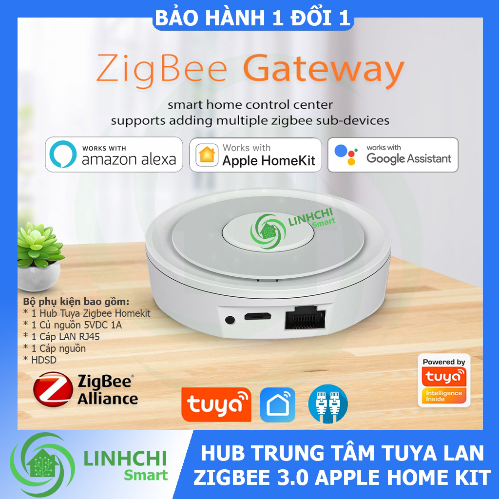 Bộ Hub trung tâm Tuya zigbee 3.0 apple home kit trung tâm điều khiển các thiết bị Tuya Zigbee có Backup