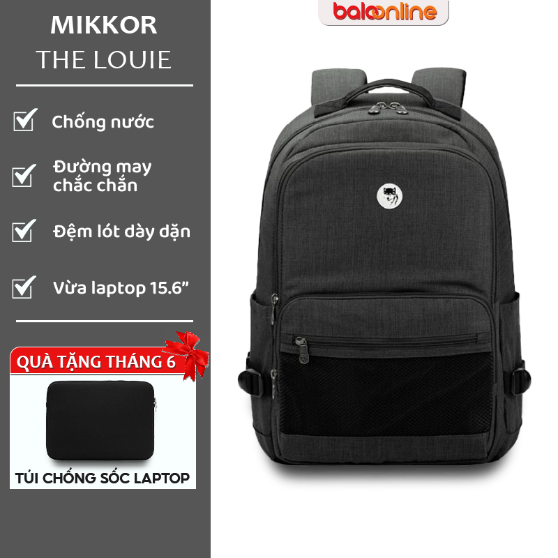 Balo Laptop Nam Nữ Mikkor The Louie Chất Liệu Supertex Chống Nước