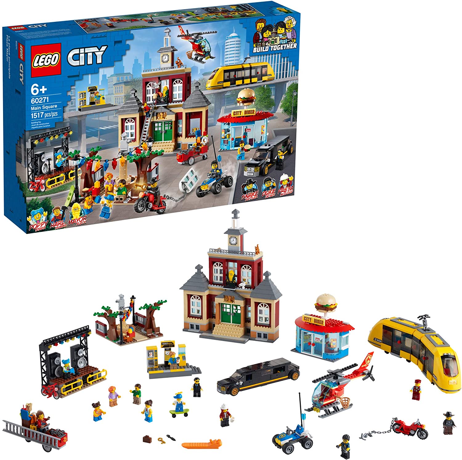 Bộ đồ chơi Lego Thành phố city xếp mô hình nhà hàng siêu thị sáng tạo