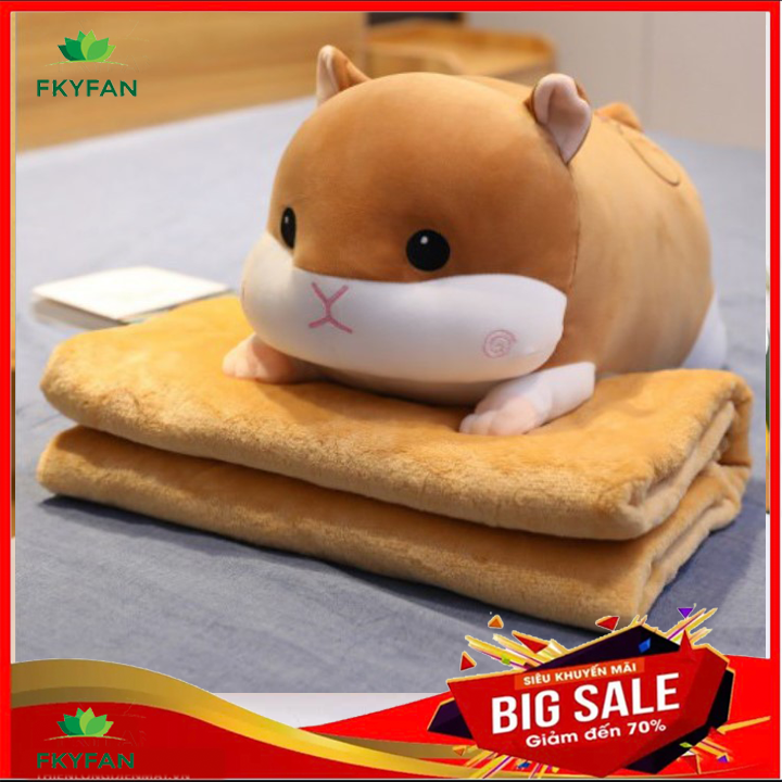 BỘ CHĂN GỐI NGỦ VĂN PHÒNG hình chú mèo siêu ngộ nghĩnh đáng yêu BỘ CHĂN MỀM GA GỐI ngủ văn phòng có thể gập gọn đem đi du lịch làm chăn gối cho bé yêu CHĂN VĂN PHÒNG bằng vải bông mềm 3 trong 1 tiện lợi