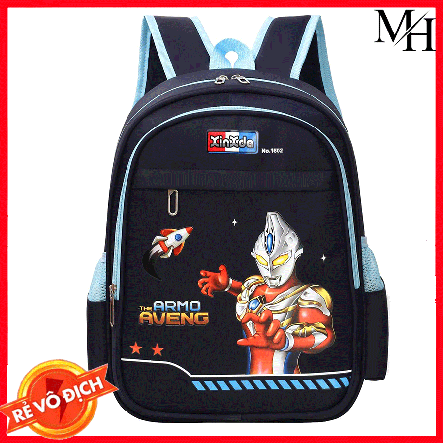 [LỚP 1,2] balo cho bé trai, bé gái cấp 1, cặp sách học sinh tiểu học hình siêu nhân, công chúa chống thấm nước